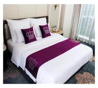 Chemin de Lit Chemin de lit d'hôtel Luxe Décoration élégante Table Taie d'oreiller Simplicité Drapeau Mariage à Domicile(Purple,45x45 Pillowcase 1pc)