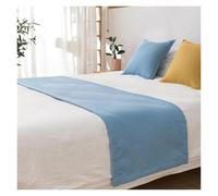 Chemin de Lit Chemin de lit, jeté, décoration d'hôtel, Maison, Drapeau Solide, Chambre à Coucher, Mariage, Queue, Serviette, taie d'oreiller(Blue,45x180cm Bed Runner)