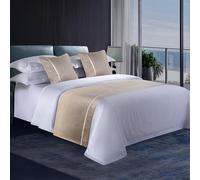 Chemin de lit de luxe pour hôtel, couvre-lit tendance, housse de protection pour décoration de chambre de mariage, kaki, 50 x 240 cm