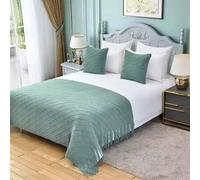 Chemin de lit décoratif, Couverture tricotée au Bout du lit, jeté de lit pour Pied de lit, écharpe de Protection pour Chambre d'hôtel King,D- 1.2 Bed 127cm×172cm