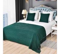 Chemin de lit décoratif, Couverture tricotée au Bout du lit, jeté de lit pour Pied de lit, écharpe de Protection pour Chambre d'hôtel King,B- 1.8 Bed 130cm×260cm