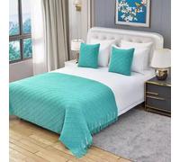 Chemin de lit décoratif, Couverture tricotée au Bout du lit, jeté de lit pour Pied de lit, écharpe de Protection pour Chambre d'hôtel King,J- 1.2 Bed 127cm×172cm