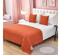 Chemin de lit décoratif, Couverture tricotée au Bout du lit, jeté de lit pour Pied de lit, écharpe de Protection pour Chambre d'hôtel King,K- 1.2 Bed 127cm×172cm