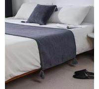 Chemin De Lit Décoratif en Polyester Doux Uni, Protège Le Pied du Lit des Taches, Facile d'entretien Et Lavable en Machine.-Blue||70 * 180cm for 1.2m Bed