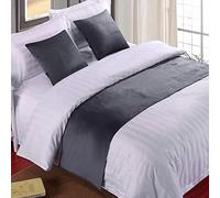 Chemin de lit décoratif en velours doux pour grand lit, gris, couvre-lit de luxe pour pied de lit, écharpe, serviette de lit pour hôtel, chambre à coucher, salle de mariage, 260 x 50 cm