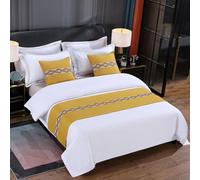 Chemin de lit d'hôtel écharpe moderne épissure couvre-lit décoration coton et lin protection de la literie douce ne se décolore pas serviette d'extrémité de lit pour lit jumeau, grand lit king size