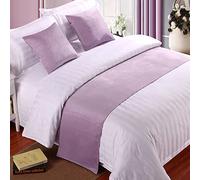 Chemin de Lit Double Chemin de Lit en Velours Doux Décor Literie Couvre-Lit Violet Couvre-Lit de Luxe Chemin de Lit pour Pied de Lit Chemin de Lit pour Lit de Hôtel Chambre de Mariage, 210x50cm