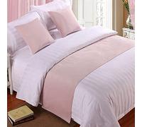 Chemin de lit double en velours doux décoratif - Couvre-lit de luxe pour pied de lit, écharpe, serviette d'extrémité de lit, pour hôtel, chambre à coucher, chambre de mariage - Rose - 210 x 50 cm