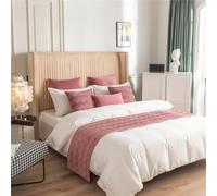 Chemin de lit doux de couleur unie qui ne se décolore pas - Couvre-lit drapé de luxe de qualité hôtelière - Protection élégante pour la maison, la maison d'hôtes et les mariages - Rose ||45 x 180 cm