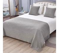 Chemin de lit Doux en Tricot,ne se décolore Pas,Couvre-lit de Couleur uniedécoration de la Maison,Foulards de lit Tendance, Serviette lit Moderne,H- 1.8 Bed 130cm×260cm