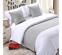 Chemin de lit doux gris qui ne se décolore pas, couleur unie, décoration de la maison, écharpes, couvre-lit, serviette d'extrémité de lit moderne pour salon, chambre à coucher, hôtel, 210 x 50 cm