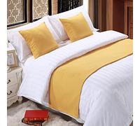 Chemin de lit doux jaune qui ne se décolore pas - Couleur unie - Décoration de la maison - Écharpes de lit tendance - Tapis d'extrémité de lit moderne pour hôtel - 180 x 50 cm