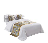 Chemin de Lit Drapeau de lit brodé Luxe, Chemin, Salle Mariage, hôtel, décoration la Maison, Serviette, taie d'oreiller(P,45x45 Pillowcase 1pc)