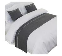 Chemin de Lit Drapeau de lit d'hôtel Simple et Moderne, Chemin en Coton Lin, Serviette, Drapeau Chambre Mariage, taie d'oreiller, décoration fête, literie(18,50x240cm 1pcs)