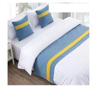 Chemin de Lit Drapeau de lit d'hôtel Simple et Moderne, Chemin en Coton Lin, Serviette, Drapeau Chambre Mariage, taie d'oreiller, décoration fête, literie(07,50x210cm 1pcs)