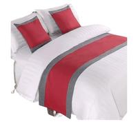 Chemin de Lit Drapeau de lit d'hôtel Simple et Moderne, Chemin en Coton Lin, Serviette, Drapeau Chambre Mariage, taie d'oreiller, décoration fête, literie(13,50x240cm 1pcs)