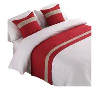 Chemin de Lit Drapeau de lit d'hôtel Simple et Moderne, Chemin en Coton Lin, Serviette, Drapeau Chambre Mariage, taie d'oreiller, décoration fête, literie(21,45cm Pillowcase 2pcs)