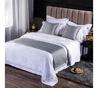 Chemin De Lit écharpe Hôtel Fin De Lit Serviette Couvre-lit Moderne De Couleur Unie pour Pied De Lit Housse De Literie Matelassée Douce De Luxe Protection Décor, 7, 50 * 240cm(1.8m Bed)