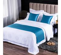 Chemin De Lit écharpe Hôtel Fin De Lit Serviette Couvre-lit Moderne De Couleur Unie pour Pied De Lit Housse De Literie Matelassée Douce De Luxe Protection Décor, 3, 50 * 180cm(1.2m Bed)