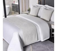 Chemin de lit en Chenille, Couvre-lit Moderne, écharpe de lit, Protection de lit, ne se décolore Pas, Doux, pour Chambre à Coucher, Maison, hôtel,D- 1.5m Bed 50 * 210cm