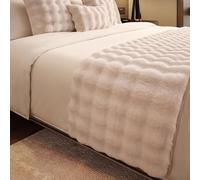Chemin De Lit En Peluche, Écharpe De Lit, Housse De Protection, Écharpes Décoratives, Housse De Literie Décorative Pour L'hiver, Chaud Et Moelleux, Hôtels, Maisons(Beige,50x240cm for 180cm Bed)