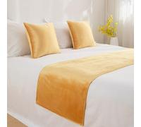 Chemin De Lit En Velours Solide Foulard De Fin De Lit Décoration De La Literie Protection Du Chemin De Lit Foulard De Fin De Lit Pas De Décoloration Pour Hôtel Chambre À Coucher Chambre De Mariage ( C