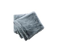 Chemin de lit fausse fourrure polyester 90x200cm Bleu - ROZENN