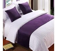 Chemin de lit king size en velours doux - Rose - Couvre-lit de luxe pour pied de lit, écharpe, serviette pour hôtel, chambre à coucher, chambre de mariage, 240 x 50 cm
