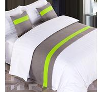 Chemin De Lit Lit King Doux Velours Décor Couverture De Literie Couvre-lit De Luxe Bleu Chemin De Lit pour Pied De Lit Écharpe De Lit Serviette, Stripe 6004 Grey, 50 * 240cm for 1.8m Bed