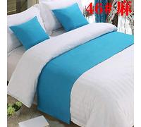 Chemin de Lit Literie de l'hôtel Premium Bed Tails Bed Flag Tail Bed Pad Couvre-lit Taud de lit, Bande décorative, Saphir Bleu (Oreiller câlin + Coussin) 1