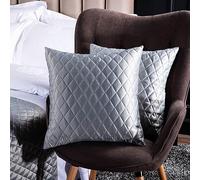 Chemin de lit moderne Couleur unie Bed Runner matelassés Couvre-lit Foulard décoratif Motif en losange Couvre-lit Décoration de lit pour chambre d'hôtel ( Color : Grey , Size : Cushion cover*1 (50*50c