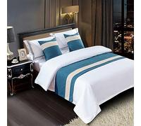 Chemin de lit moderne, écharpe décorative élégante et jeté de lit pour chambre à coucher, serviette décorative pour le pied des lits simples, doubles ou king size dans contemporain,Blue2-50*180cm