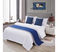 Chemin de lit moderne et léger de luxe, écharpe d'extrémité d'hôtel pour très grand lit, couleur unie, coton chanvre, couvre-lit confortable et écharpes pour chambre à coucher, salle de mariage