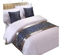 Chemin de Lit pour Pied Chemin de lit à Fleurs Bleues, écharpe, jeté, Couvre-lit, Serviette, décoration d'hôtel for la Maison(B,1pc Pillowcase)