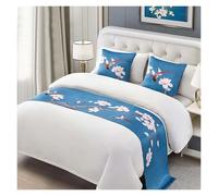 Chemin de Lit pour Pied Chemin De Lit Luxe Brodé Drapeau Jeté for Hôtel Maison Mariage Décoration Literie Serviette Taie d'oreiller(Style 8,50x210CM-20x83inch)