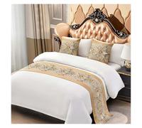 Chemin de Lit pour Pied Chemin De Lit Luxe Brodé Drapeau Jeté for Hôtel Maison Mariage Décoration Literie Serviette Taie d'oreiller(Style 15,50x50 Pillowcase 2pc)