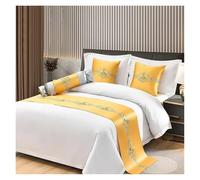 Chemin de Lit pour Pied Chemin De Lit Luxe Brodé Drapeau Jeté for Hôtel Maison Mariage Décoration Literie Serviette Taie d'oreiller(Style 5,50x180CM-20x71inch)