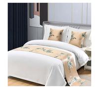 Chemin de Lit pour Pied Chemin De Lit Luxe Brodé Drapeau Jeté for Hôtel Maison Mariage Décoration Literie Serviette Taie d'oreiller(Style 12,50x210CM-20x83inch)
