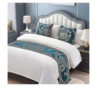 Chemin de Lit pour Pied Chemin De Lit Luxe Brodé Drapeau Jeté for Hôtel Maison Mariage Décoration Literie Serviette Taie d'oreiller(Style 3,50x160CM-20x63inch)