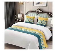 Chemin de Lit pour Pied Chemin De Lit Luxe Brodé Drapeau Jeté for Hôtel Maison Mariage Décoration Literie Serviette Taie d'oreiller(Style 13,50x210CM-20x83inch)