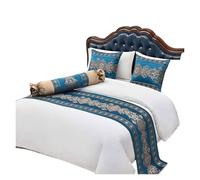 Chemin de Lit pour Pied Chemin De Lit Luxe Brodé Drapeau Jeté for Hôtel Maison Mariage Décoration Literie Serviette Taie d'oreiller(Style 1,50x240CM-20x94inch)