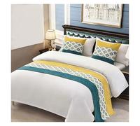 Chemin de Lit pour Pied Chemin De Lit Luxe Brodé Drapeau Jeté for Hôtel Maison Mariage Décoration Literie Serviette Taie d'oreiller(Style 14,50x50 Pillowcase 2pc)