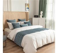 Chemin de lit pour pied de lit, housse de couette décorative en velours avec motif ondulé des deux côtés, écharpe, serviette, protection pour chambre d'hôtel, 45 x 240 cm, gris