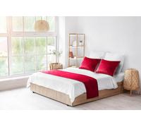 Chemin de lit réversible en velours fait à la main (double côté) pour la maison, l'hôtel, fabriqué au Royaume-Uni (rouge, king size, 50 x 250 cm)