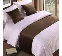 Chemin de lit simple en velours doux - Marron - Couvre-lit de luxe pour pied de lit, écharpe, serviette pour hôtel, chambre à coucher, salle de mariage - 180 x 50 cm