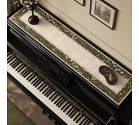 Chemin De Meuble Style Rétro Pour Piano, Housse Antidérapante Et Anti-poussière,Protection Imperméable Pour Piano Droit,chiffonnier,commode,meuble TV Ou Salle De Musique-Green-7||40*160cm/15.7*63in