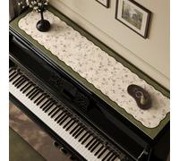 Chemin De Meuble Style Rétro Pour Piano, Housse Antidérapante Et Anti-poussière,Protection Imperméable Pour Piano Droit,chiffonnier,commode,meuble TV Ou Salle De Musique-Green-2||40*180cm/15.7*70.8in