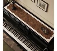 Chemin De Meuble Style Rétro Pour Piano, Housse Antidérapante Et Anti-poussière,Protection Imperméable Pour Piano Droit,chiffonnier,commode,meuble TV Ou Salle De Musique-Brown||25 * 150cm/9.9 * 59in