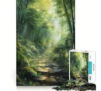 Chemin de Pierres à Travers Une forêt de bambous Puzzle de 1000 pièces pour Adultes Jeu de logique mentale Soulagement des tensions Découpe Ferme 38x52cm