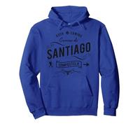 Chemin de Saint Jacques de Compostelle Pèlerin Randonnée Sweat à Capuche, Unisexe pour Adultes, Bleu Royal, M